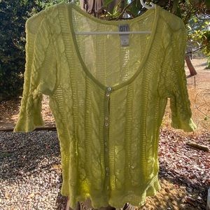 Loose green button up